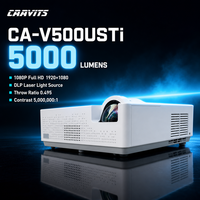 Projecteur laser CAAVITS UST 0.495 5000 lumens 1920x1080 DLP ultra courte focale Full HD pour l'éducation en classe Android 9.0