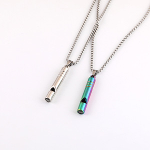 Collier sifflet style Hip Hop en alliage de zinc, pendentif unisexe, chaîne de pull tendance, coloré blanc K - Product Image 5