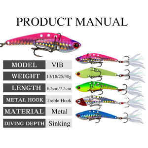 Luya paillettes lure VIB metallo di gran lunga ghisa piume di <span class=keywords><strong>mare</strong></span> d'acqua dolce <span class=keywords><strong>pesca</strong></span> cabina di guida bass richiamo di <span class=keywords><strong>pesca</strong></span> - Product Image 4