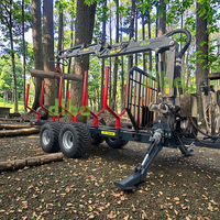 Certification CE Machine forestière Remorques hydrauliques pour l'exploitation forestière Grue à bois Grappin Quad Remorque forestière 10t 12t 14t