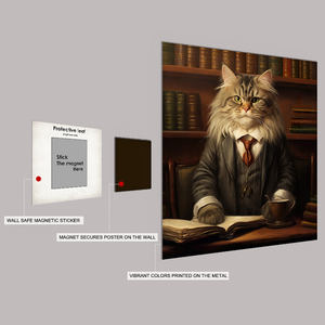 In Promozione: Targa in Metallo Verniciata da Parete per la <span class=keywords><strong>Casa</strong></span>, di Tendenza, con Design Personalizzato Gatti Avvocati in Stile Fumetto e Sistema di Appendimento Magnetico - Product Image 2