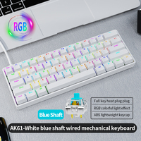 Clavier de jeu mécanique AK61 à 61 touches avec rétroéclairage RVB, interface USB Type-C, conception filaire