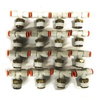 3/8 Npt X 1/4 Push Connect Nylon Brass Tee Kq2t07-36s [banyak 16 buah] Nos Baru, Asli, Tersedia, dengan Garansi Satu Tahun.