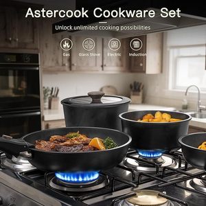 Geling chino barato aluminio cocina saltear sartenes y ollas al por mayor negro antiadherente <span class=keywords><strong>granito</strong></span> Camping herramienta de cocina juegos de utensilios de cocina - Product Image 2
