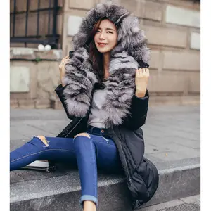 CX-G-D-06A 새 패션 Girl Lady Women 긴 Down Coat 와 Fox Fur Collar