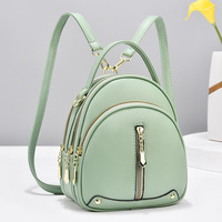 Sac à dos rond à chaîne pour femme, en cuir PU, style campus tendance, idéal pour le shopping, disponible en plusieurs couleurs