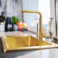 Robinet de cuisine extractible en acier inoxydable 304 couleur or, design mince, très demandé sur le marché du Moyen-Orient