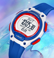 Montre-bracelet numérique Skmei 2555 pour enfants avec logo personnalisé, sport, alarme, étanche 5 ATM, bracelet en plastique