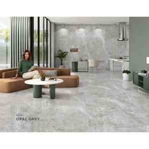 Carreaux de porcelaine gris opale 800x1600mm brillants pour murs et sols indiens, grande dalle de porcelaine fine et légère à texture métallique - Product Image 1