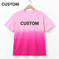 T-shirt surdimensionné personnalisé à dégradé, en coton délavé à l'acide, style streetwear, vente en gros, fabricant de vêtements OEM
