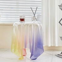 Meubles de salon modernes et luxueux, table basse convertible, design minimaliste en acrylique et métal, couleur personnalisée, design en cristal, 40x51cm