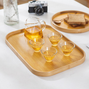 Bamboo plates and <b>trays</b> are multifunctional and suitable for various occasions, including homes, hotels, guesthouses, and - Product Image 1