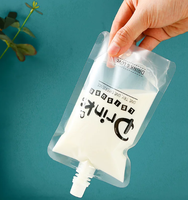 Pochette souple à bec verseur, sachet d'emballage alimentaire en plastique, anti-fuite, pour jus, lait, thé, boissons, avec bouchon à bec verseur
