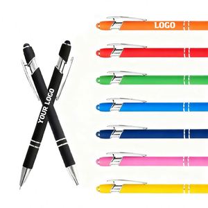 Promotional Rubber Ball Stylus Rose Gold Metal <b>Pen</b> With Custom Logo - Product Image 1