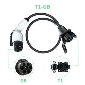 Portable 32 amp 1 phase AC car charging type 1 socket-GB AC plug J1772 To GB EV Charger Adaptor T1 to GBT Ac EV Adapter