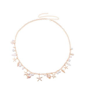 สร้อยคาดเอวสไตล์โบฮีเมียนประดับเปลือกหอย มุกเทียม ปลาดาว และหอยสังข์ สำหรับผู้หญิง สไตล์ชายหาด - Product Image 4