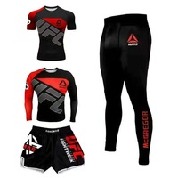 Vente en Gros : Combinaison de Combat MMA à Séchage Rapide, Design Quatre Pièces pour Arts Martiaux Mixtes, Course et Entraînement de Boxe, Logo Frontal