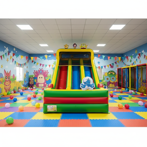 <span class=keywords><strong>Prix</strong></span> d'usine Toboggan gonflable sec coloré à double et triple piste pour enfants et adultes, jeu gonflable d'extérieur pour fêtes estivales - Product Image 1