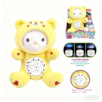 Projecteur d'étoiles Boîte à musique Peluche avec lumière et son, Coussin apaisant, Animal en peluche réconfortant pour le sommeil et le confort des enfants