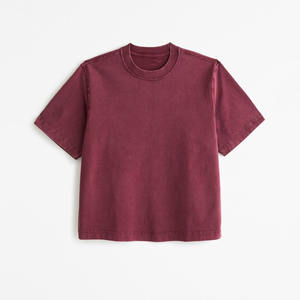 Summer Baby Tee Y2k Crop Tops Impression personnalisée 100% Cotton <span class=keywords><strong>Drop</strong></span> <span class=keywords><strong>Shoulder</strong></span> Heavyweight T-shirt court Boxy pour femmes - Product Image 6