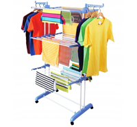 Étagère à linge Offre Spéciale en acier inoxydable peu encombrante support de séchage en tissu pliable support de séchage de vêtements de famille pliant