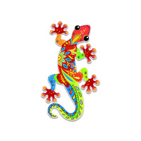 Personalizado Animal Color fuegos artificiales Gecko resina nevera imán artesanía medalla de oro refrigerador grande magnético