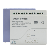 Module d'automatisation domestique intelligent SMG-E0901 compatible Tuya, interrupteur télécommandé Wi-Fi 4 canaux pour moteur et éclairage, 85-250V, sans USB, compatible Alexa