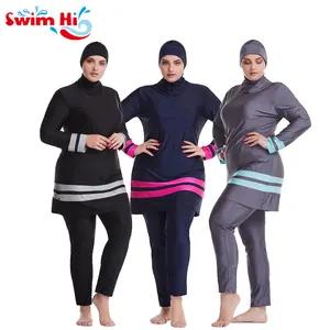 Plus Size Full covered Islamic Muslim Womens Swimwear Modest Swimsuit with head cover