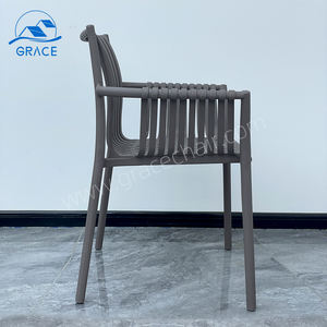 Vente en gros de chaises d'accoudoir de salle à manger contemporaines de haute qualité modernes en plastique rotin loisirs de plein air pour hôtels salons parcs - Product Image 5