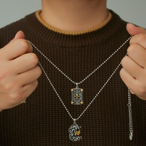 Collier Pendentif Punk Méduse Serpent Démon <span class=keywords><strong>en</strong></span> <span class=keywords><strong>Verre</strong></span>, Style Gothique, Bijou Tendance - Product Image 2