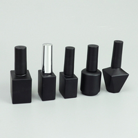 Flacon de vernis à ongles en verre givré mat personnalisé de 10 ml, 12 ml, 16 ml avec bouchon et pinceau, emballage cosmétique UV de 15 ml avec bouchon