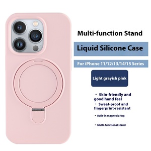 Funda Protectora de Silicona Líquida de Lujo Compatible con Soporte Magnético para Teléfono, con Base, para Apple, para <span class=keywords><strong>iPhone</strong></span> - Product Image 2