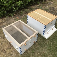Boîte à couvain en bois de ruche à 2 couches avec peigne à cadre de miel 7X + support de support