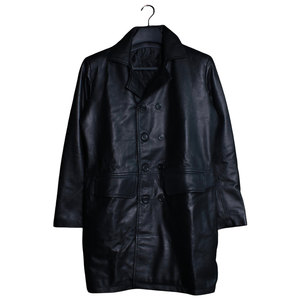 Manteau long en cuir pour homme, vêtement de mode en gros, en cuir de haute qualité, à manches longues, pour l'extérieur - Product Image 4