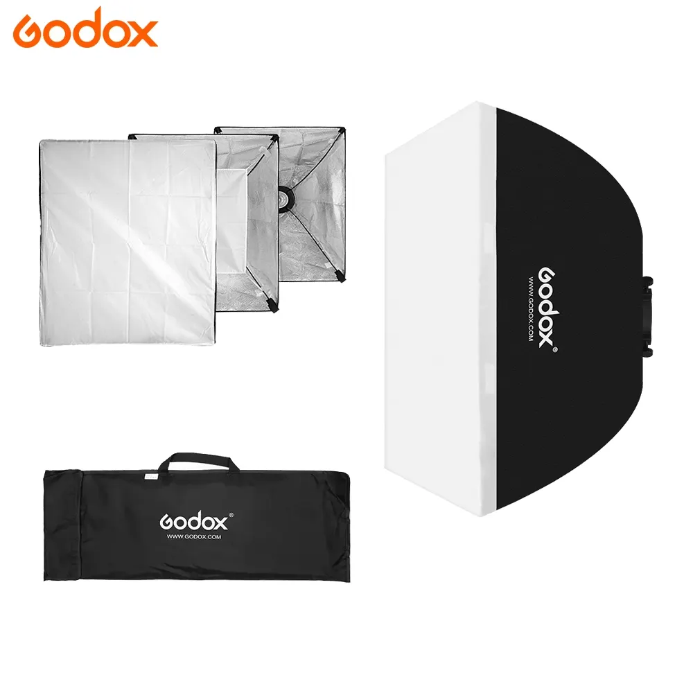 GODOXソフトボックス60 * 60cmスクエアソフトボックスデジタルマウントソフトボックスリフレクター、ミニスタジオフラッシュスピードライトビデオポートレート写真用