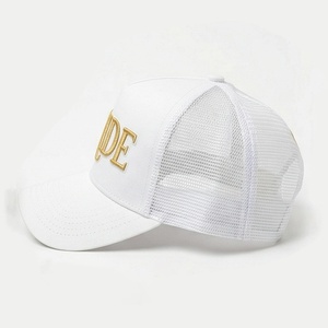 Personalized 3D Embroidered Bride <b>Wedding</b> Unisex Custom Trucker <b>Hat</b> Mesh Back Snapback Travel - Product Image 2