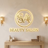 Enseigne en acrylique rétroéclairée 3D LED de l'usine Zhilin pour entreprises et salons de beauté, résistante aux intempéries IP65, taille et couleur personnalisables, avec certifications CE et RoHS