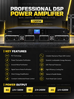 Amplificateur de puissance numérique 4 canaux GX1300 1300W à 8Ω 2000W à 4Ω avec technologie PCF pour systèmes Line Array et PA