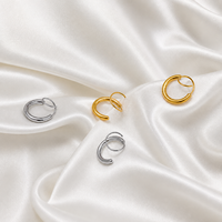 Boucles d'oreilles créoles spirales en acier inoxydable 316L plaqué or 18 carats PVD, bijoux tendance haut de gamme pour femmes, directement de l'usine, marque Kaishee