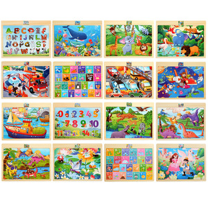20 pezzi di giocattoli didattici per bambini <span class=keywords><strong>in</strong></span> legno economici per bambini Early English Learning Tools insegnamento Puzzle - Product Image 2