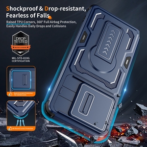 เคสโทรศัพท์แบบ Heavy Duty Defender พร้อมฝาปิดเลนส์กล้องแบบเลื่อน ป้องกันแรงกระแทก มีขาตั้งในตัว สำหรับ Motorola Moto <span class=keywords><strong>G</strong></span> Play 2026 - Product Image 2