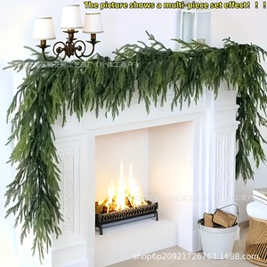 Guirlande de Noël artificielle en pin de Norfolk, 1,5, 1,8, 2,7 mètres, décoration murale intérieure, verdure synthétique en plastique - Product Image 1