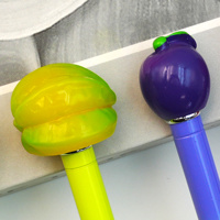 Stylo bille promotionnel en métal avec simulation 3D de fruits tropicaux, corps dégradé, logo personnalisé, pour étudiants