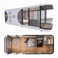 Hôtel Capsule Spatiale Moderne & Maison Extérieure à Structure en Acier Galvanisé, Panneaux Solaires Sandwich, Taille/Couleur Personnalisables, Installation Rapide
