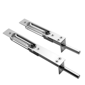 Stainless Steel Concealed Bolt 8 Inch Adjustable Self Locking For Cabinet Window Door <b>Push</b> Button Type - Product Image 5