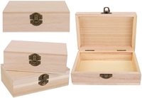 Home Deco Grande boîte en bois non finie avec couvercle à charnière Boîte de rangement en bois de couleur boîte de rangement en bois Boîtes décoratives avec couvercles