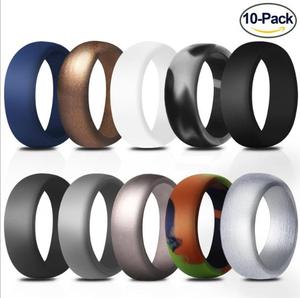10 팩 세트 실리콘 반지 쥬얼리 의료용 실리콘 결혼 반지 - Product Image 1