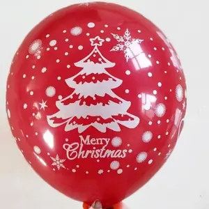 Christmas Tree Print Latex Balloon Merry Christmas Balloon for Christmas Party Decoration