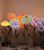 S-0049 Bunga Raksasa Buatan EVA Peony Camellia Besar dengan Lampu LED, Dekorasi Panggung, Hiasan Bunga Buatan Bercahaya LED