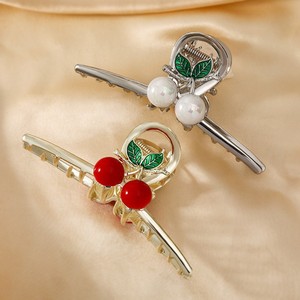 Wholesale Fashionable Fruit <b>Hair</b> Claw Clip Cherry Alloy Cross Clips Eco-Friendly for Women Daily Use - Product Image 1